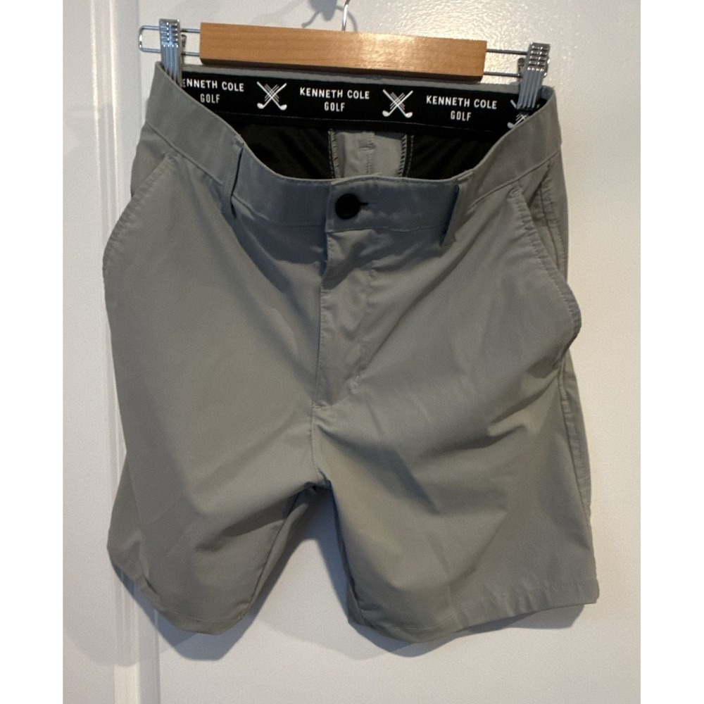 Kenneth Cole Golf Performance Grey Stretch Flat Front Tech Shorts